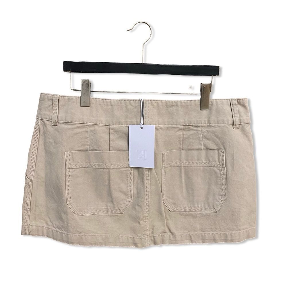 NWT HELSA Workwear Mini Skirt Taupe canvas cargo Revolve FWRD XL - Picture 6 of 10